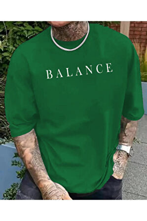 Unisex Balance Baskili Bi?si?klet Yaka T-shi?rt