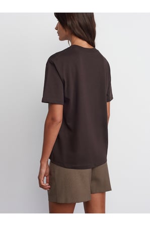 30312 Dekoratif Dikişli Bisiklet Yaka Tshirt-Siyah