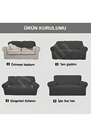 Likrali Pitikare Desen koltuk kılıfı, Lastikli Esnek Yikanabilir Koltuk Çekyat Örtüsü Vizon