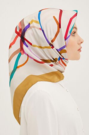 90 X 90 İpek Eşarp 8902d (sura)