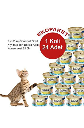 ProPlan Gourmet Gold Kiyilmis Ton Balikli Kedi Konservesi 85 Gr X 24 Adet