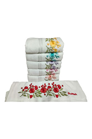 Özdilek 6 Adet Açelya Nakışlı Havlu Model 22-08