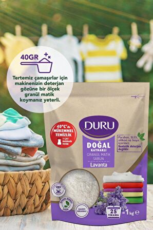 Duru Granül Matik Sabun Lavanta Toz Deterjan 1kg X 3 Adet