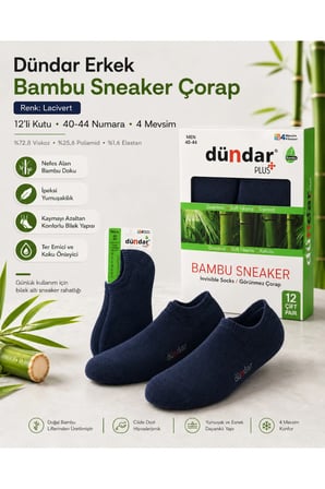 12’li Erkek Bambu Sneaker 4 Mevsim Nefes Alan Yumuşak Spor Ayakkabı Çorabı
