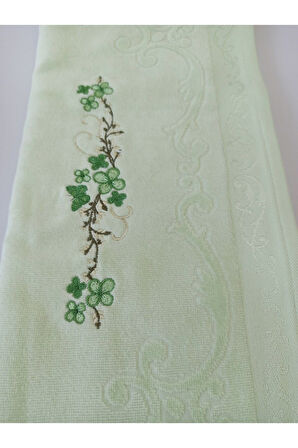 Özdilek Dila V2 Çeyizlik Nakışlı Havlu 2 Adet Yeşil