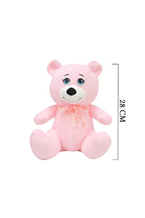 1022P Göbekli Ayı 28 cm Pembe -Selay Oyuncak