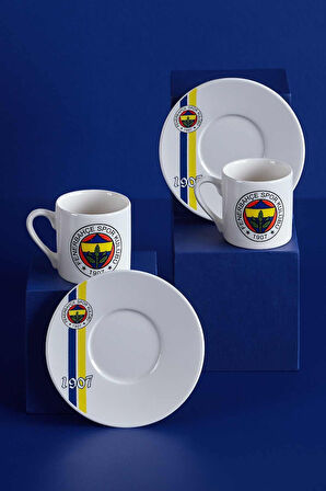 N3419 Fenerbahçe Lisanslı 1907 2'li Kahve Fincan Takımı Fb-zc076tds02