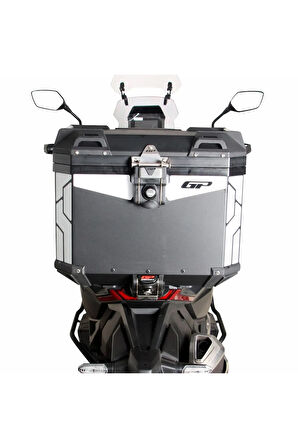 GP Kompozit Universal 37 lt Alüminyum Motosiklet Çantası Siyah