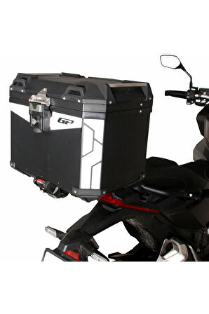 GP Kompozit Universal 37 lt Alüminyum Motosiklet Çantası Siyah