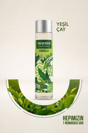 YEŞİL ÇAY TAZELİĞİ CAM DÖKME KAPAK KOLONYA EDC 180 ml