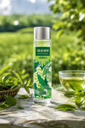 YEŞİL ÇAY TAZELİĞİ CAM DÖKME KAPAK KOLONYA EDC 180 ml