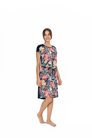Kadın, Lisanslı, USPA, %50 Cotton, %50 Modal, (Lacivert), Ev Giyim, Gecelik