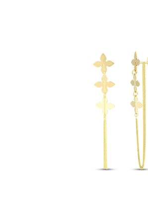 Altın Sallantılı Tasarım Küpe - 14K