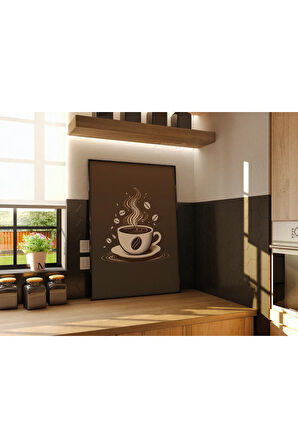 Kahve Posteri ,Çerçevesiz Poster, Dijital Baskı Kahve , Mutfak Ofis Kahve Köşesi Dekorasyon , Poster