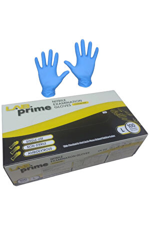 Nitril Muayene Eldiveni Pudrasız Mavi --- L Beden --- 100'lü Paket
