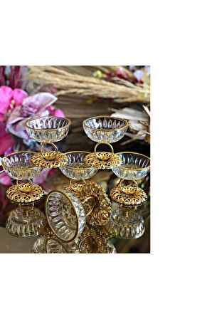 Aymin 6 Adet Gold Ayaklı Lokumluk-sunumluk