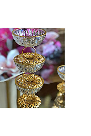 Aymin 6 Adet Gold Ayaklı Lokumluk-sunumluk