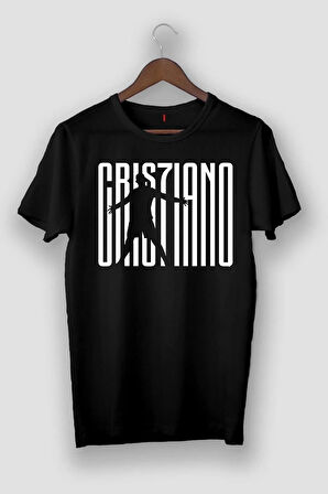 Unisex Siyah Ronaldo Cr7 Tshirt Vip Tasarım T-shirt