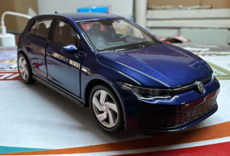 Oyuncak Metal Model Araba 1/36 Çek Bırak VW Golf 8 GTI Lacivert