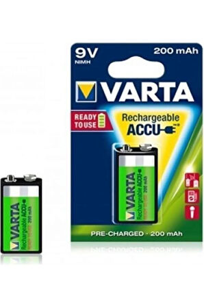 9 Volt 200mah Şarj Edilebilir 9 Volt Kare Pil Alman Malı