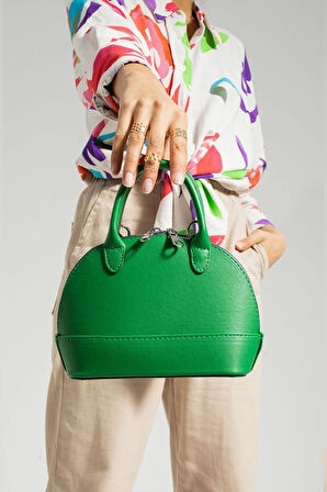 Yeşil Renkli D Model Mini Şişe Çapraz Askılı Özel Tasarım Kutu Çanta 3008