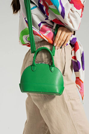 Yeşil Renkli D Model Mini Şişe Çapraz Askılı Özel Tasarım Kutu Çanta 3008