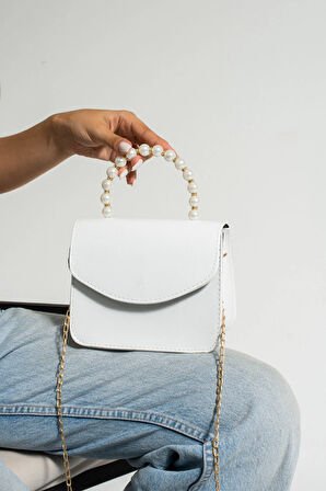 El ve omuz çantası inci boncuklu