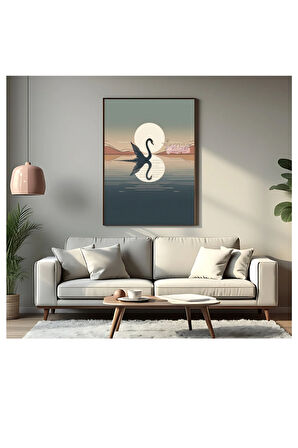 Çerçevesiz Poster Kuğu Silüeti