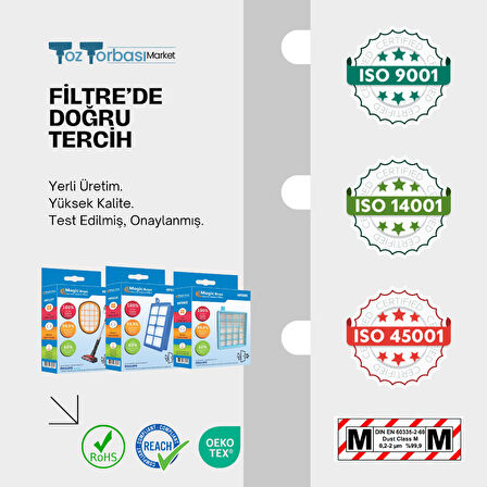 Magic Bags | Tayfun Süpürge Toz Torbası Bez 5 Adet