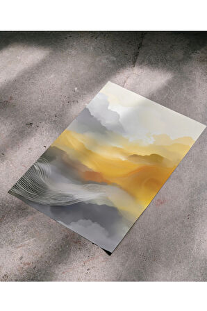 Çerçevesiz Poster Dijital Baskı Soyut "Sarı" 50x70