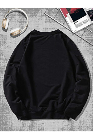 Unisex Newyork Özel Baskılı Oversize Bisiklet Yaka Sweatshirt