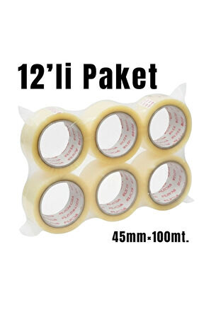 FT-2011 Hotmelt Şeffaf Koli Bandı 12'li Paket (45mm×100m)