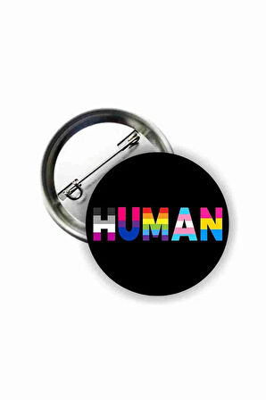 Human Pride Flag Buton Rozet