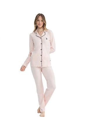 Classic Siyah Biyeli Kadın Çeyizlik Gömlek Pijama Takımı 11000