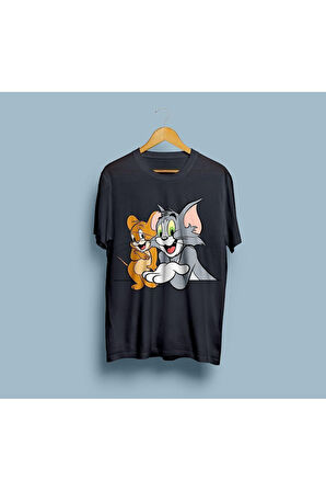 Oversize tom ve jerry tasarımlı T-shirt