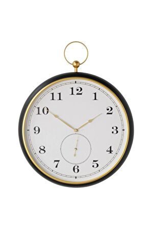 KUTTERSMYCKE Duvar Saati, Siyah Renk Gold Detay 46 cm
