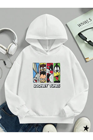 Çocuk Kapüşonlu Baskılı Sweatshirt