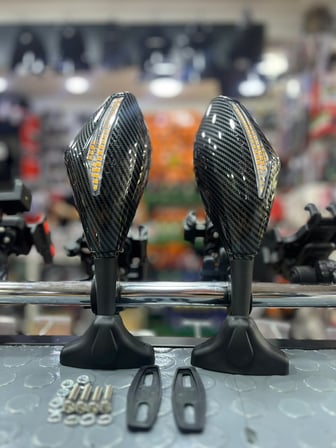 Racing Cbr Model Kayar Sinyalli Ayna Seti Rks R250 -Cbr-Pulsar Rs Uygun Karbon Görünüm Supermto