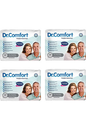 Dr. Comfort Yetişkin Hasta Bezi Bağlamalı Xlarge - Ekstra Büyük Boy 1 Koli-4 PAKET-120 ADET