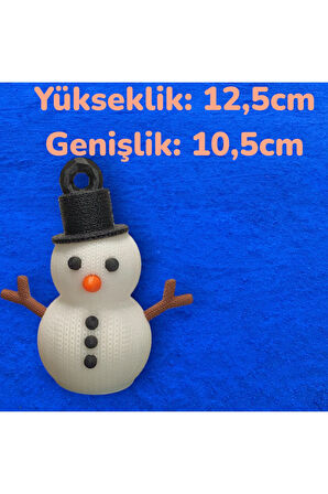 Titreyen Işıklı Kardanadam Masa Süsü-yılbaşı Ağaca Asılabilir. (12,5cm X 10,5cm )