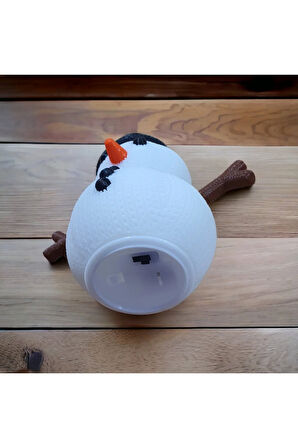 Titreyen Işıklı Kardanadam Masa Süsü-yılbaşı Ağaca Asılabilir. (12,5cm X 10,5cm )