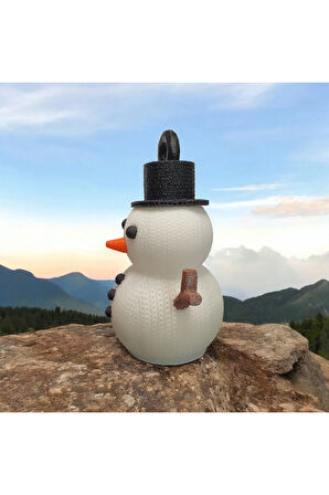 Titreyen Işıklı Kardanadam Masa Süsü-yılbaşı Ağaca Asılabilir. (12,5cm X 10,5cm )