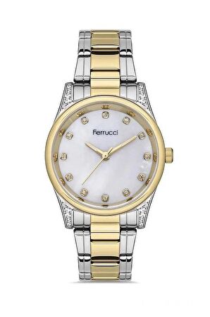Ferrucci 1.Sınıf Çelik Su Geçirmez Zirkon Taşlı Modern Şık Kadın Kol Saat