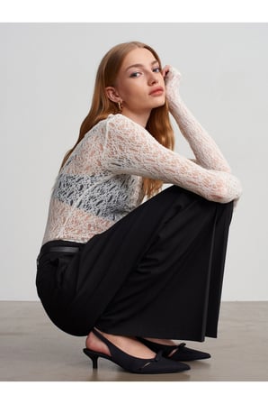 32763 Kayık Yaka Dantel Top