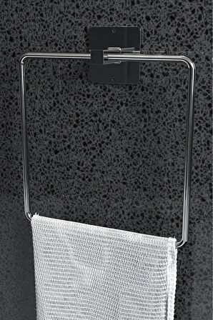 1.Kalite Kare Yapışkanlı Gümüş Kare Havluluk Banyo Havlu Kare Pratik Askılık