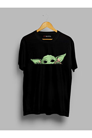 Oversize Baby Yoda Tasarım Baskılı Tişört T-shirt