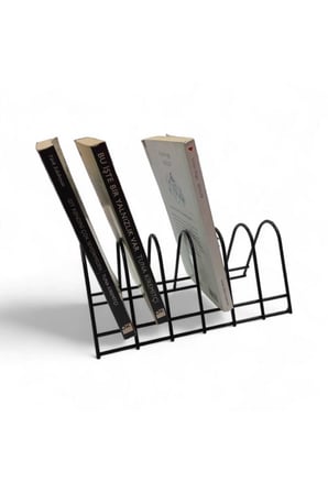 Klasik 6 bölmeli metal masaüstü ayaklı kitaplık Siyah Metal 6 24 cm 4 cm Metal 13 cm