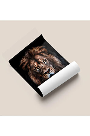 Çerçevesiz Poster - Dijital Baskı - Aslan