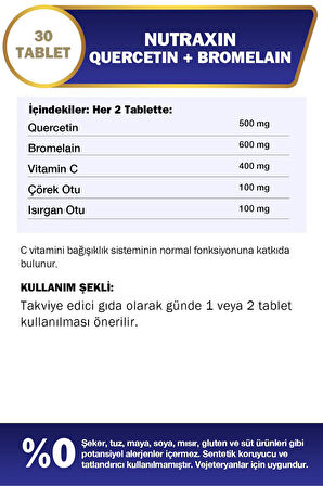Nutraxin Quercetin+Bromelain 30 Tablet
