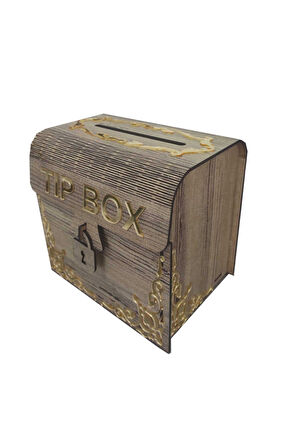 Ahşap Aynalı Pleksili Tip Box Kumbara Ve Bahşiş Kutusu Tipbox